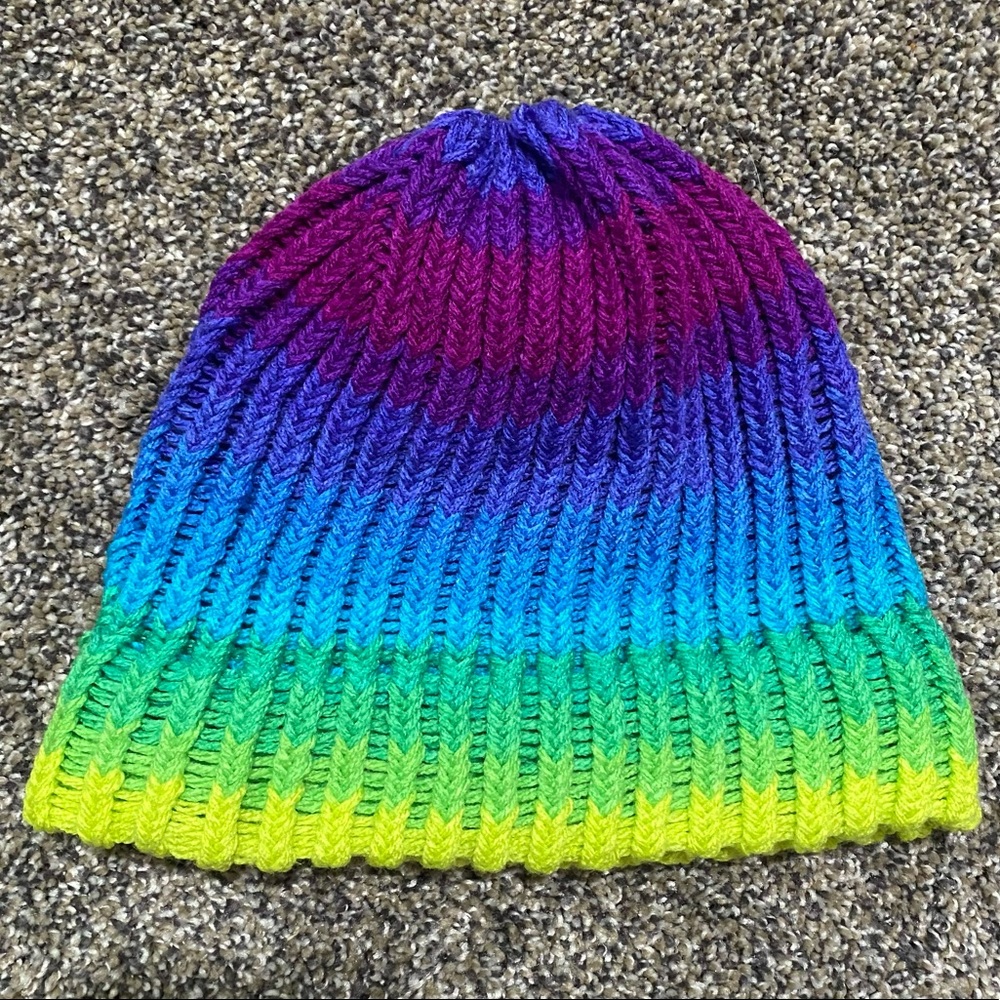 Crochet Rainbow Beanie